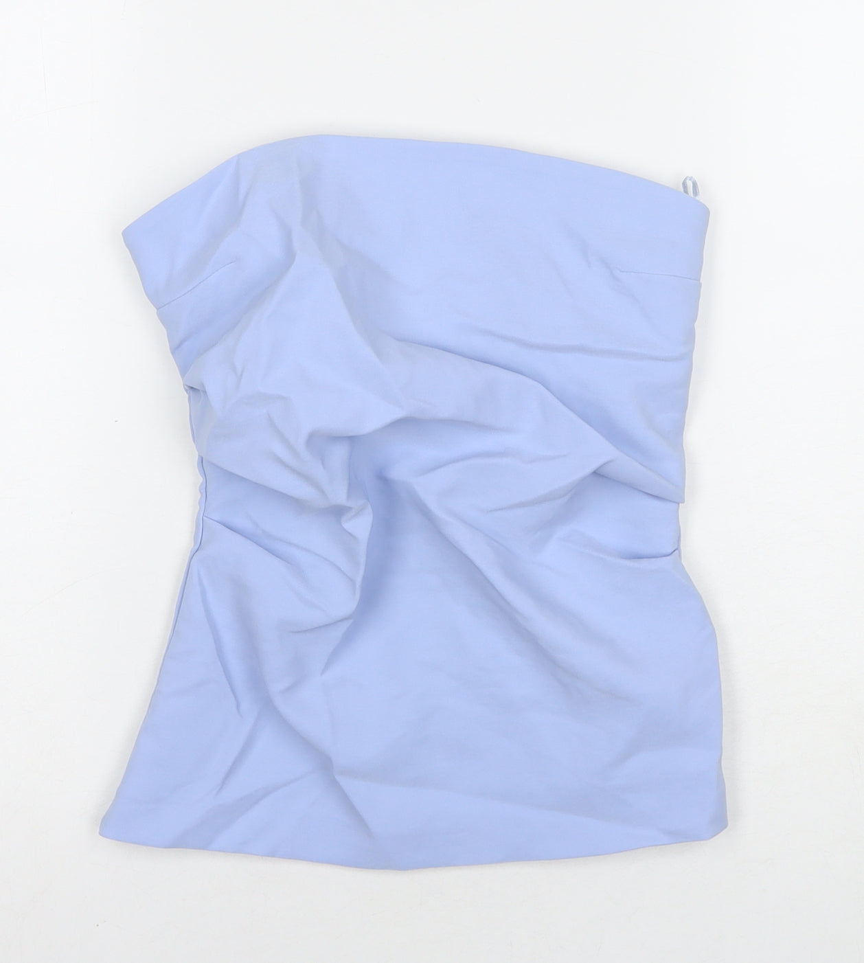 Zara Womens Blue Polyester Basic Tank Size S Square Neck