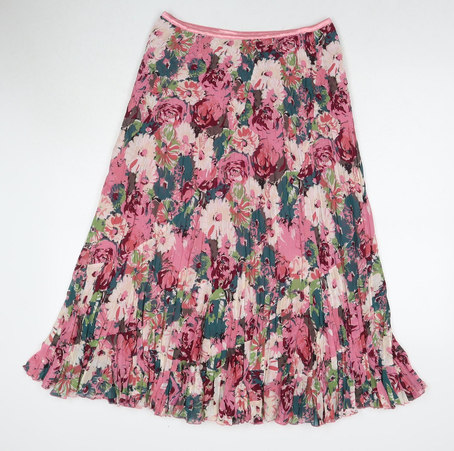 Country Casuals Womens Pink Floral Viscose Maxi Skirt Size L