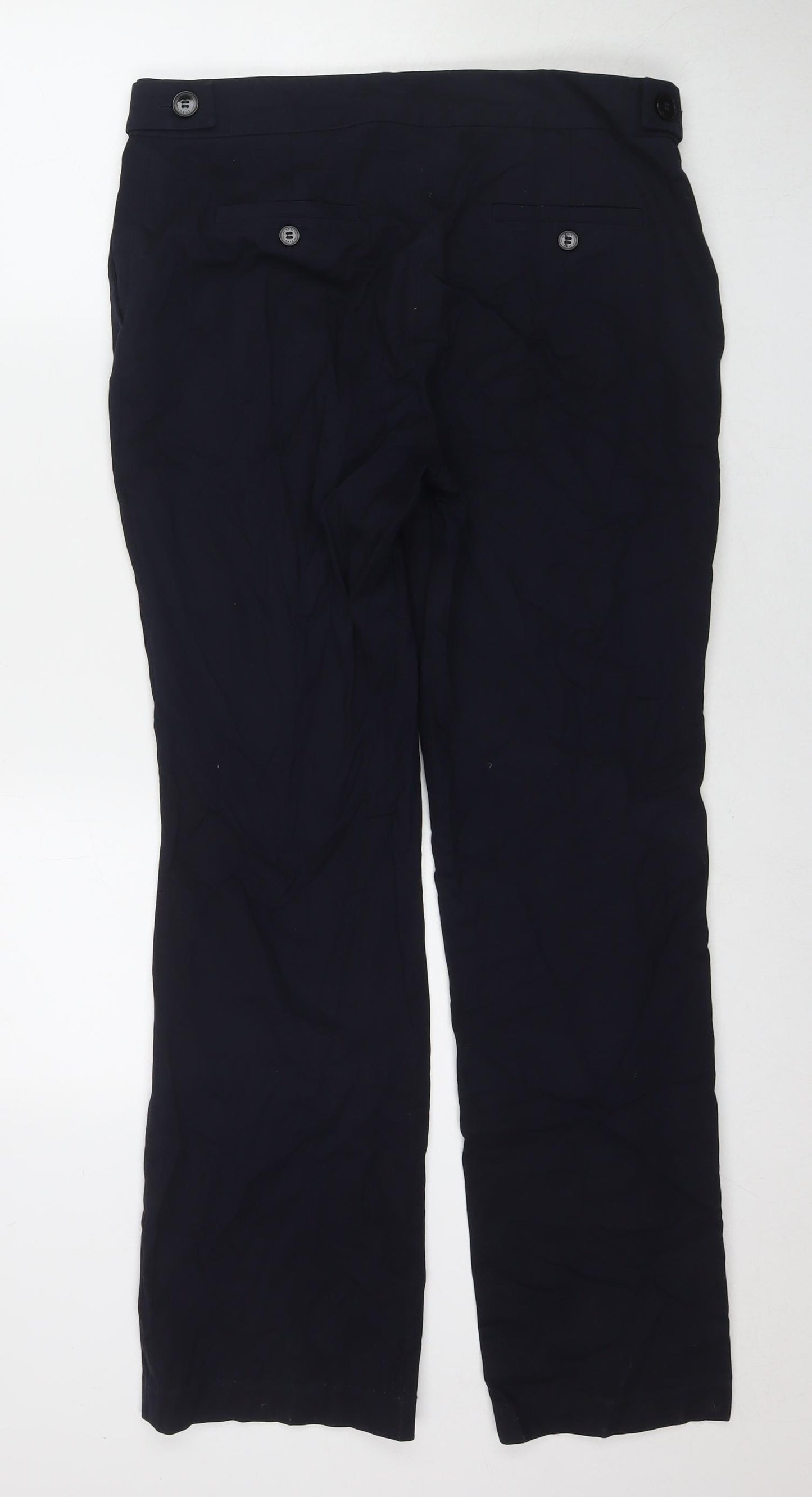 NEXT Womens Blue Polyester Trousers Size 12 L30 in Regular Zip