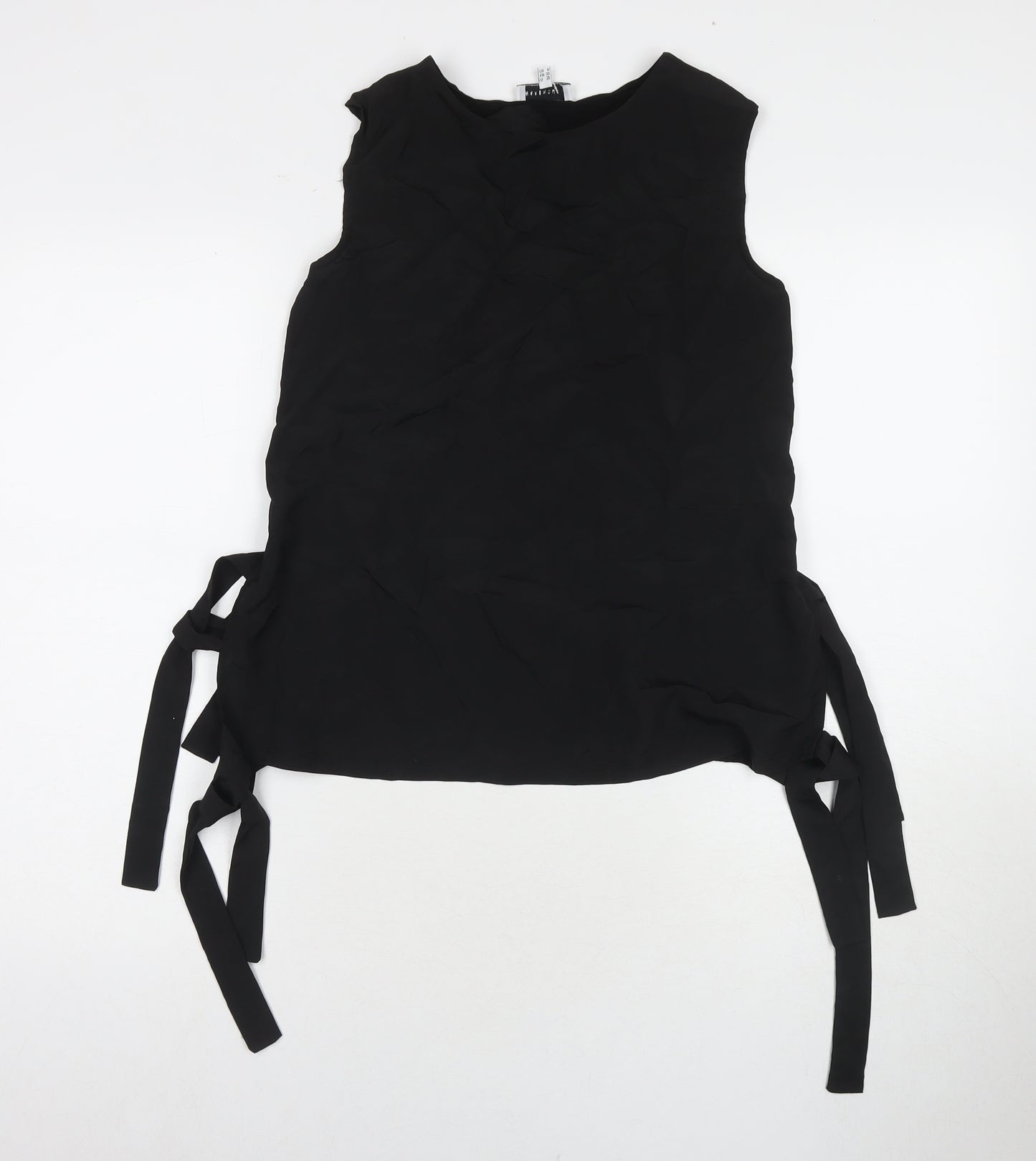 Warehouse Womens Black Polyester Basic Tank Size 10 Round Neck