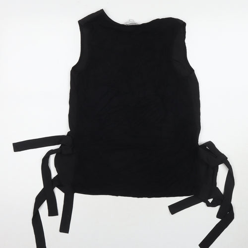 Warehouse Womens Black Polyester Basic Tank Size 10 Round Neck
