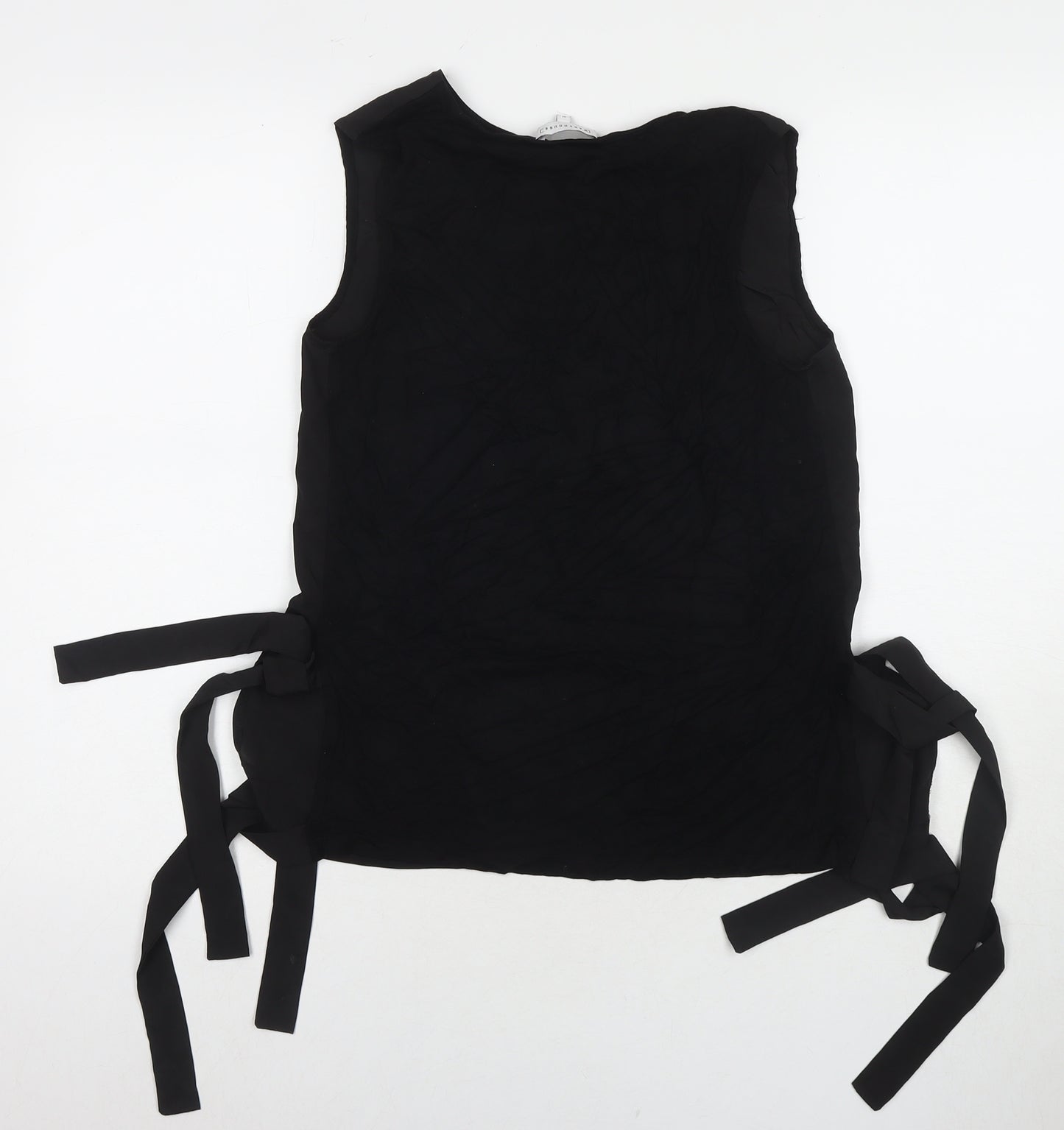 Warehouse Womens Black Polyester Basic Tank Size 10 Round Neck