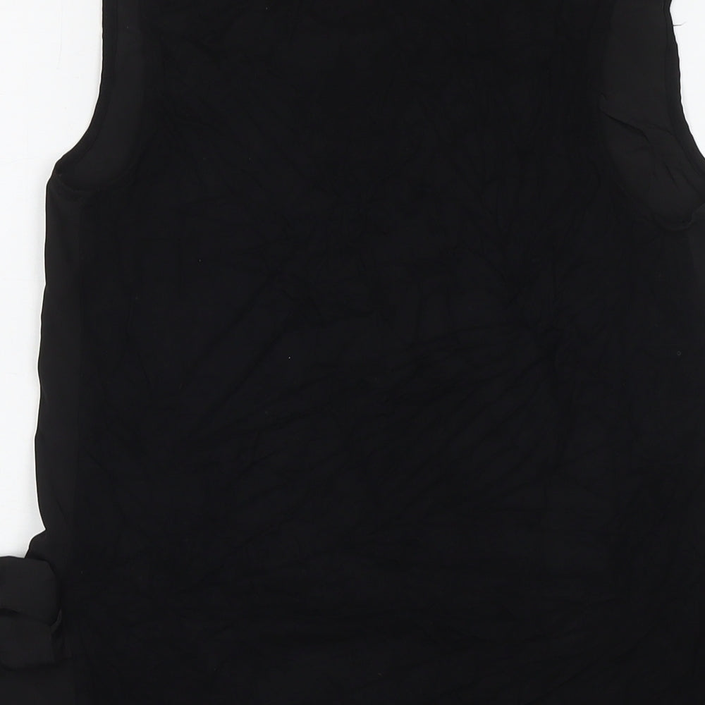 Warehouse Womens Black Polyester Basic Tank Size 10 Round Neck