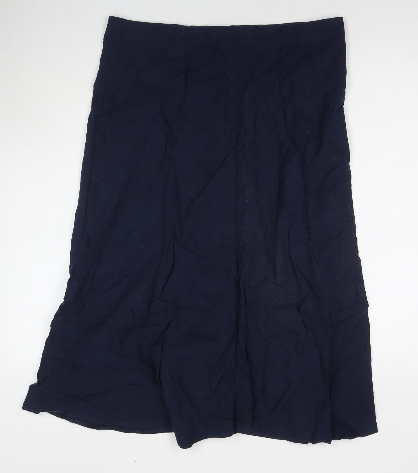 EWM Womens Blue Linen A-Line Skirt Size 16