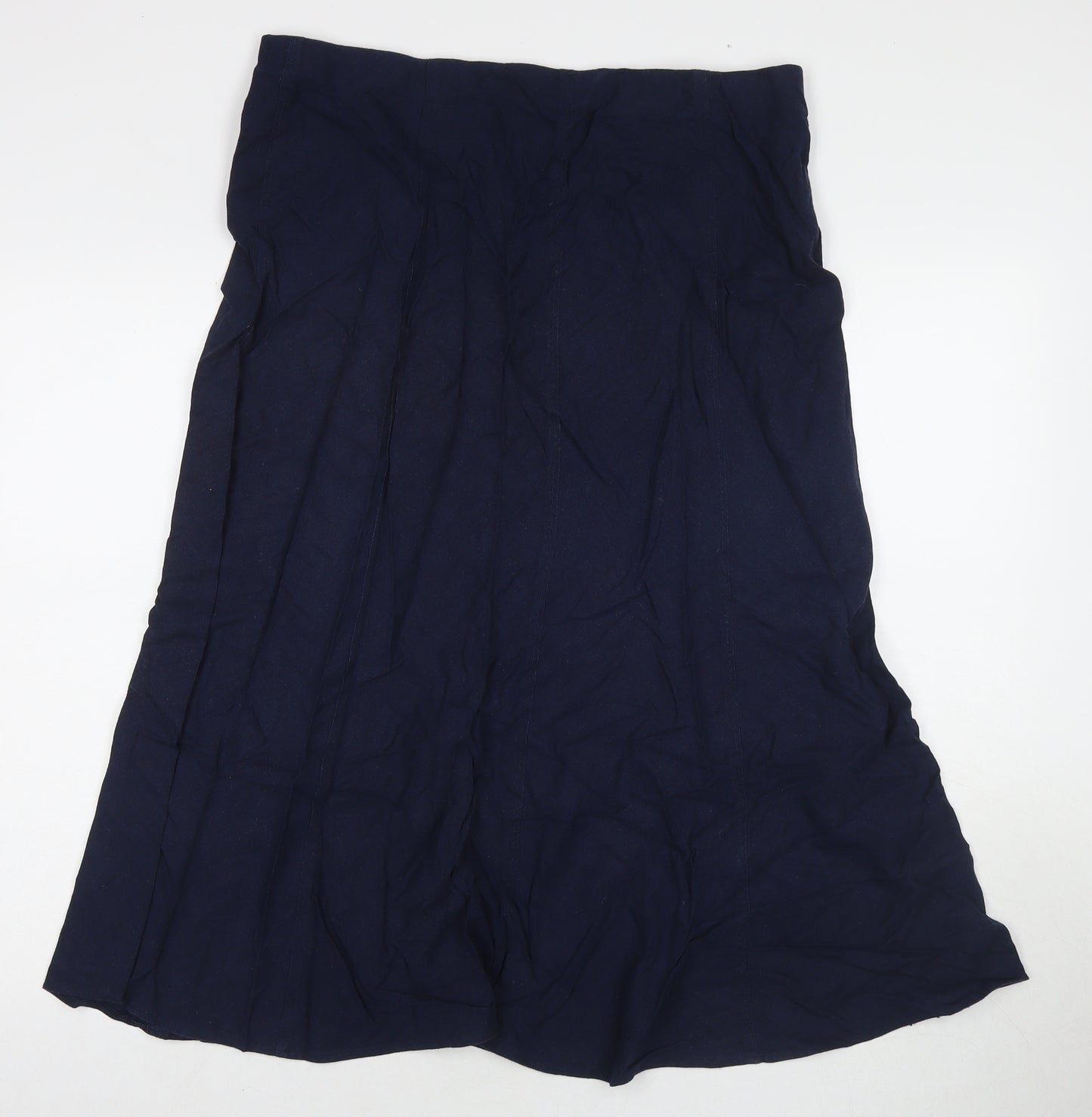 EWM Womens Blue Linen A-Line Skirt Size 16