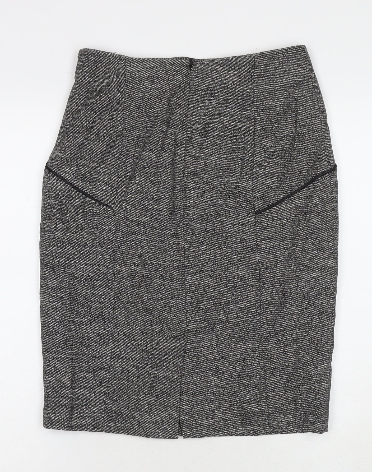 Oasis Womens Grey Polyester A-Line Skirt Size 8 Zip