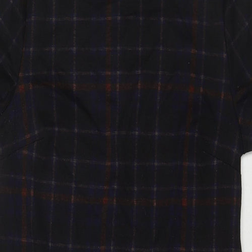 New Look Womens Black Check Polyester A-Line Size 8 Round Neck Pullover