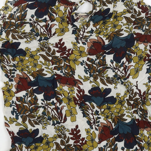 Nanette Womens Multicoloured Floral Viscose Basic Blouse Size XS Round Neck - Cold Shoulder