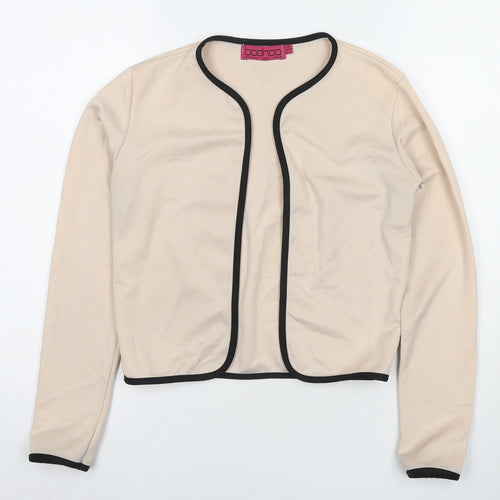 Boohoo Womens Beige Polyester Kimono Blouse Size 8 V-Neck