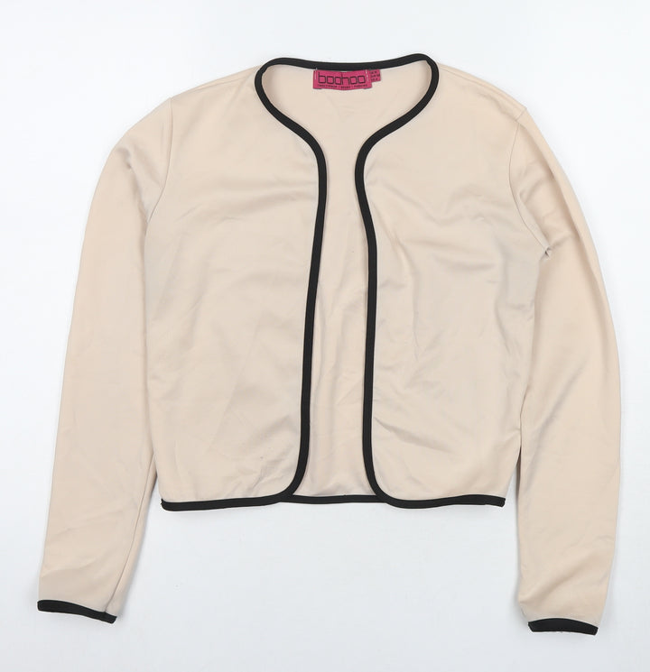 Boohoo Womens Beige Polyester Kimono Blouse Size 8 V-Neck