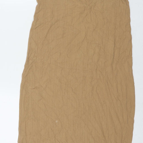 Arket Womens Brown Polyester Tank Dress Size S Round Neck Pullover