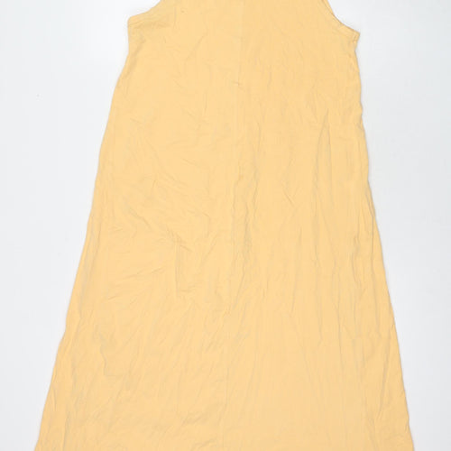 NEXT Womens Orange Cotton Tank Dress Size 12 Round Neck Pullover