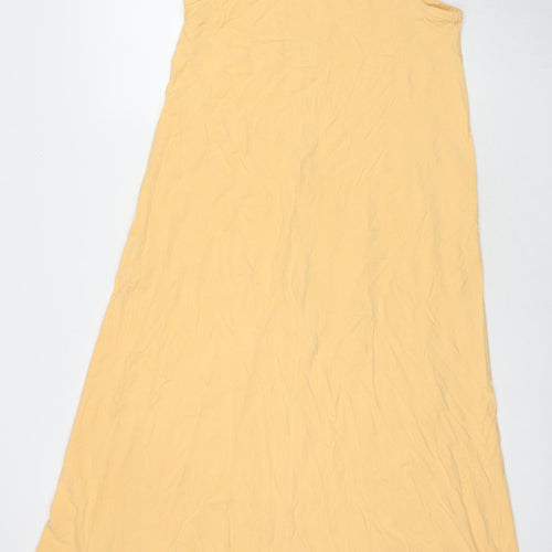 NEXT Womens Orange Cotton Tank Dress Size 12 Round Neck Pullover