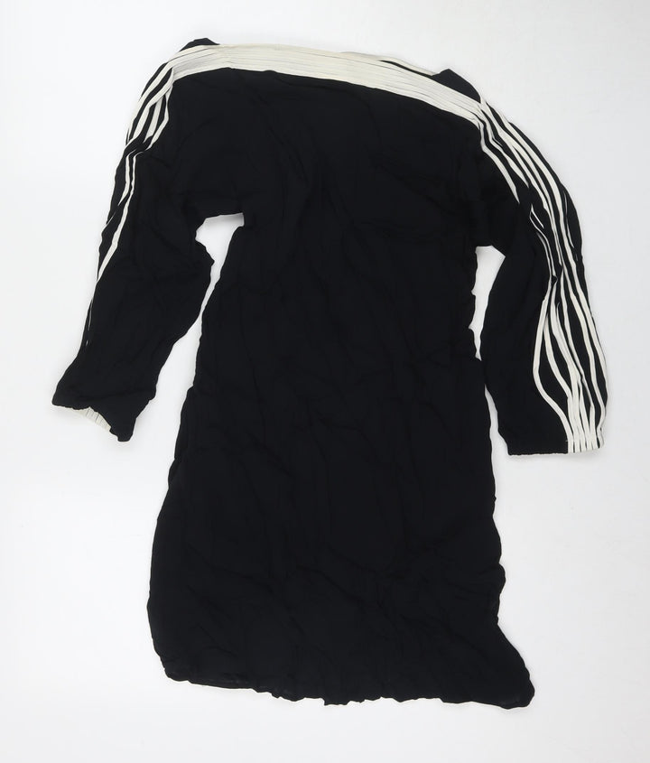 Jesire Womens Black Viscose A-Line Size 6 Boat Neck Zip