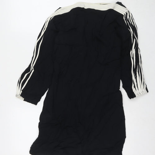 Jesire Womens Black Viscose A-Line Size 6 Boat Neck Zip