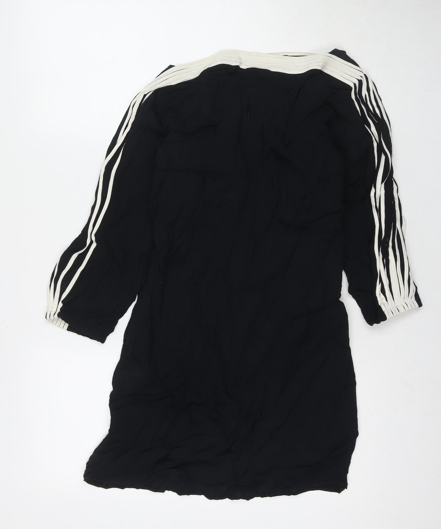 Jesire Womens Black Viscose A-Line Size 6 Boat Neck Zip