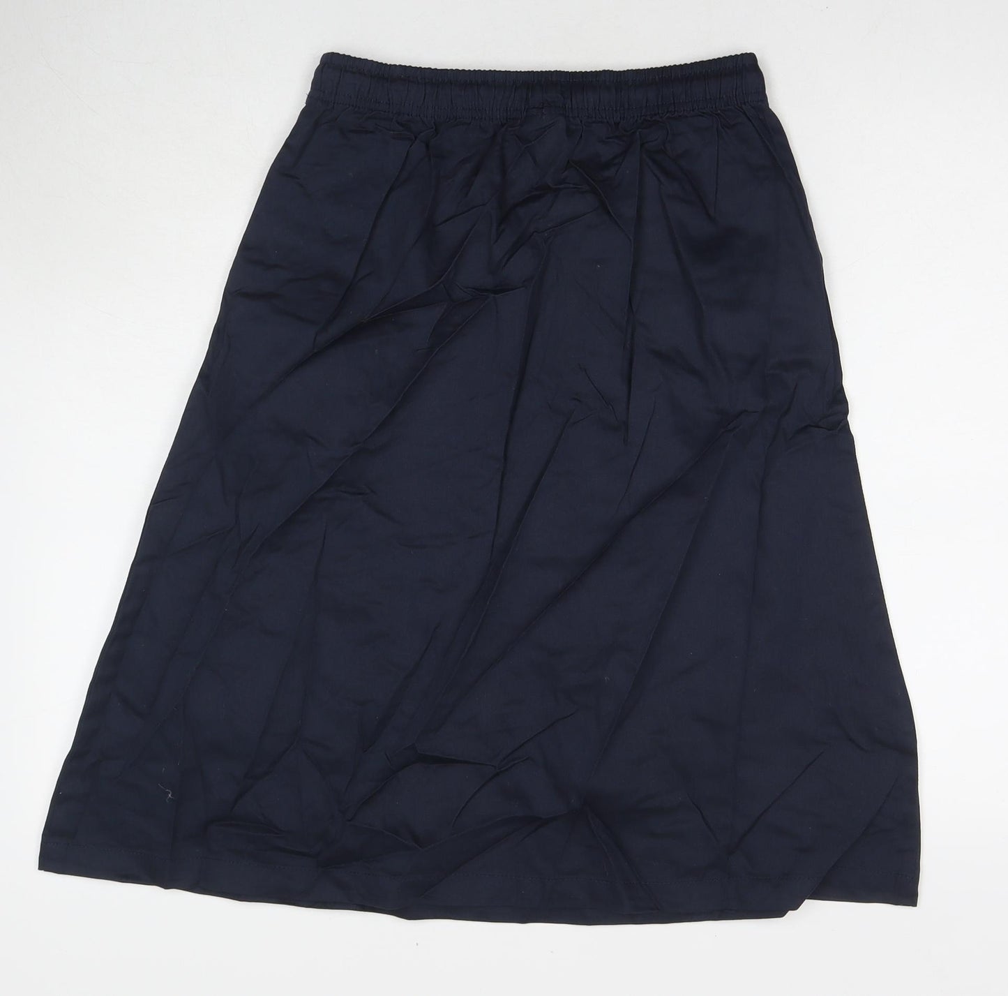 Damart Womens Blue Cotton A-Line Skirt Size 12 Drawstring