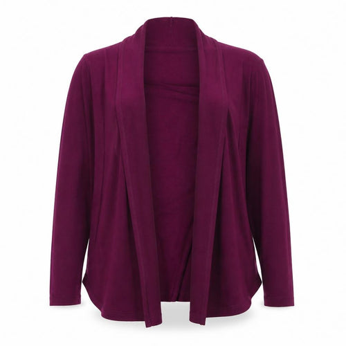 Kim&Co Womens Purple V-Neck Polyester Cardigan Jumper Size M
