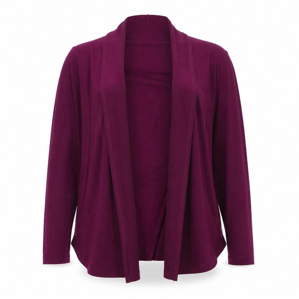 Kim&Co Womens Purple V-Neck Polyester Cardigan Jumper Size M