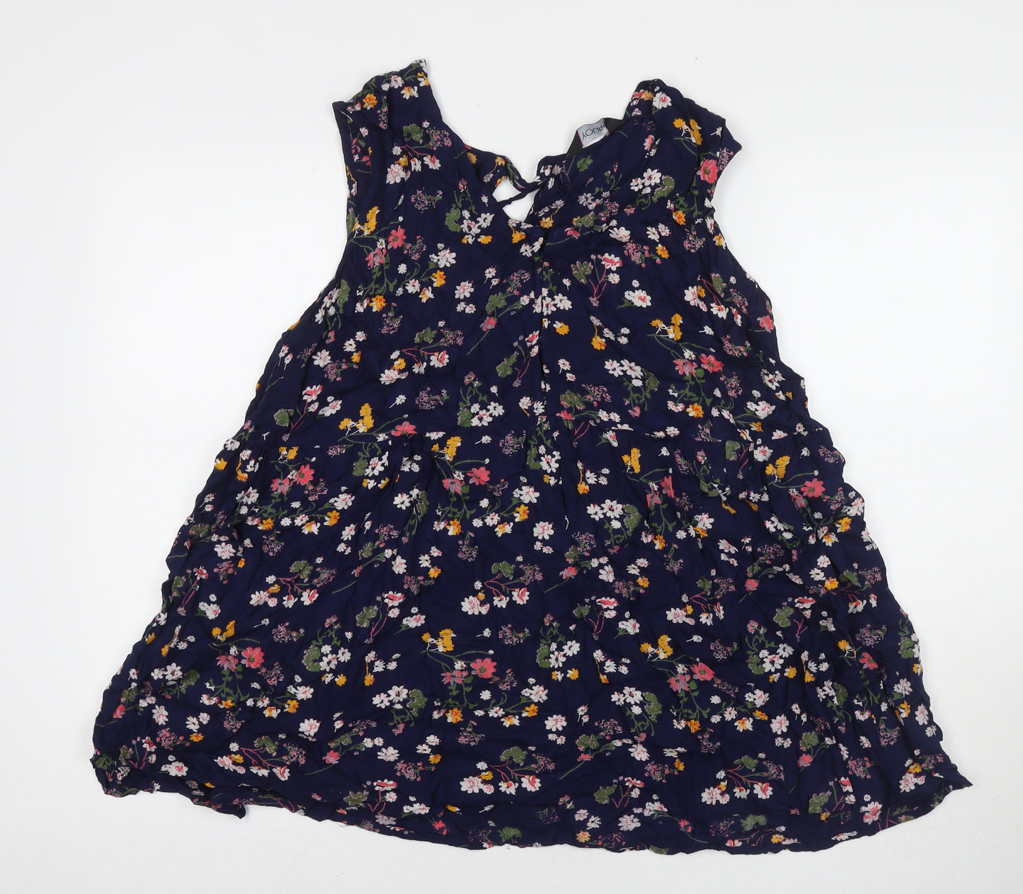 Yours Womens Blue Floral Viscose Tunic Tank Size 22 Round Neck