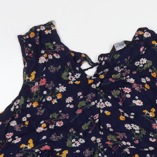 Yours Womens Blue Floral Viscose Tunic Tank Size 22 Round Neck