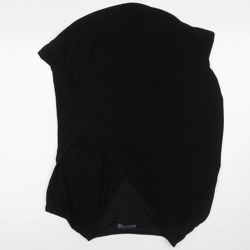 Marks and Spencer Womens Black Polyamide Basic Blouse Size 24 V-Neck