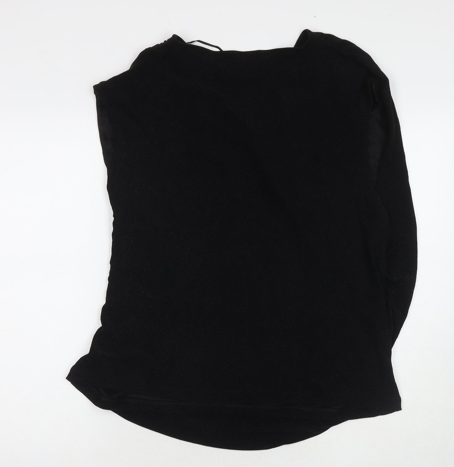 Marks and Spencer Womens Black Polyamide Basic Blouse Size 24 V-Neck