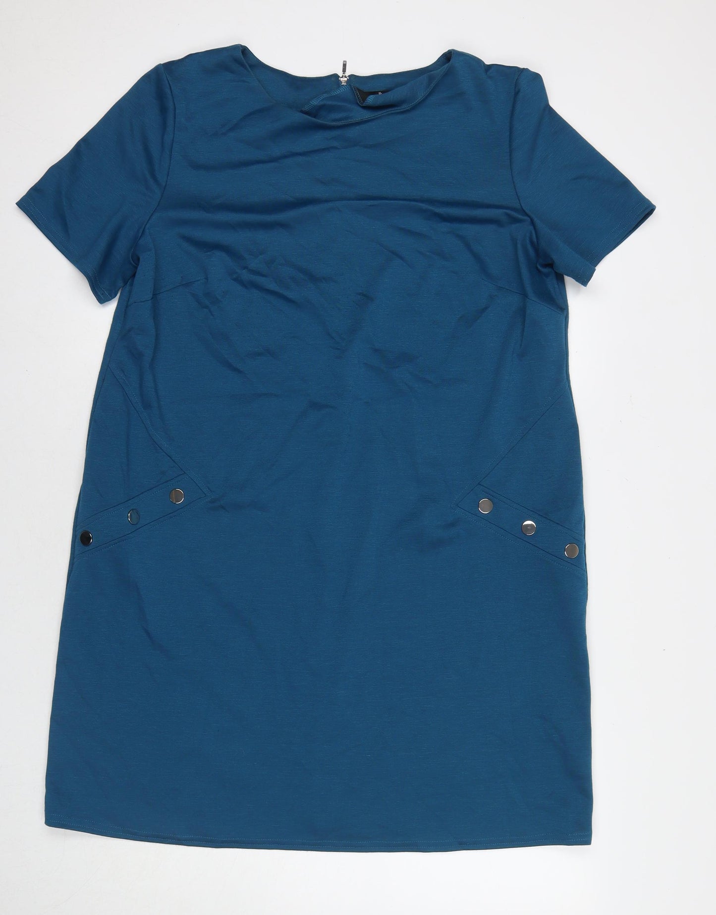 Wallis Womens Blue Polyester A-Line Size 18 Round Neck Zip