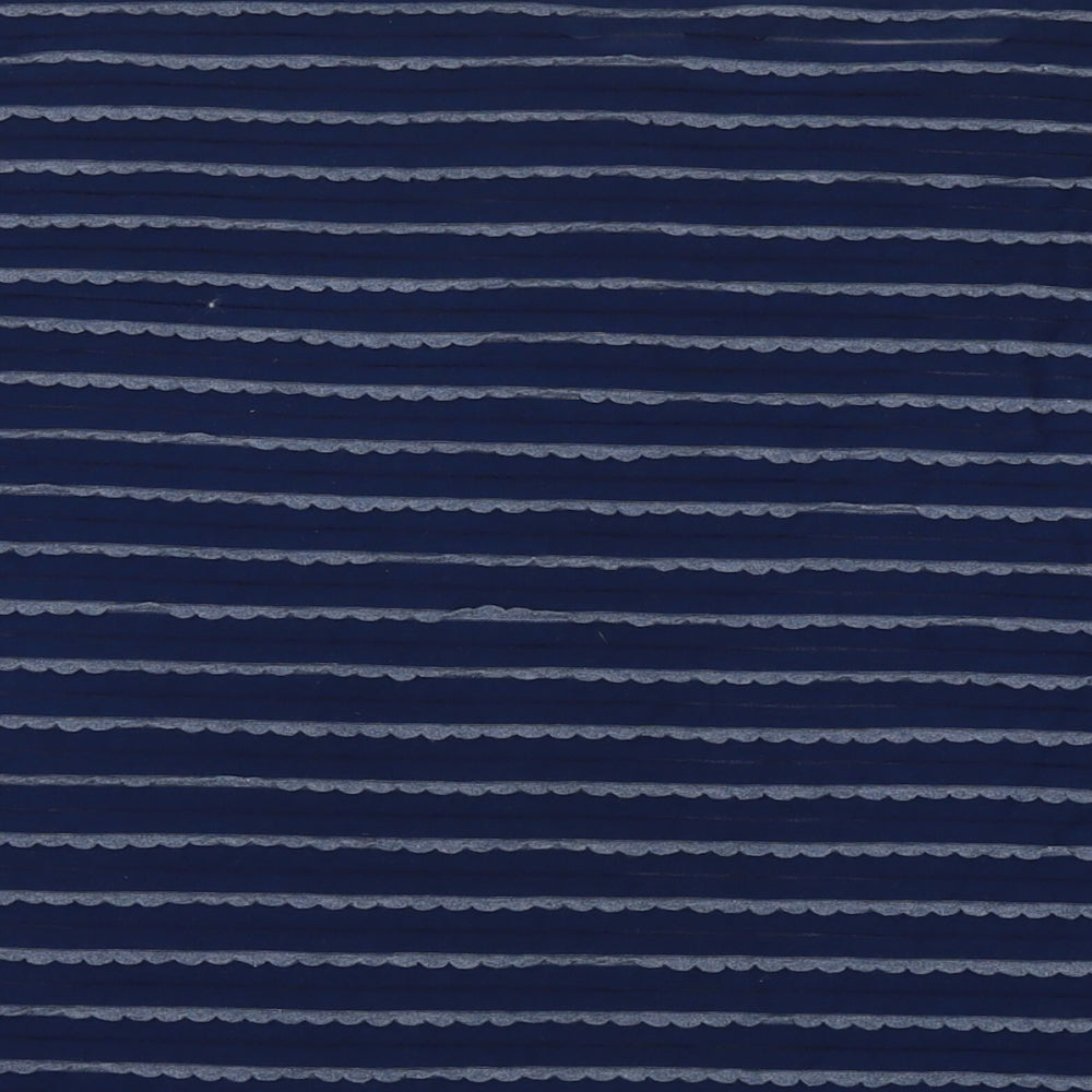 Arcadia Womens Blue Striped Polyester Basic T-Shirt Size 20 Round Neck