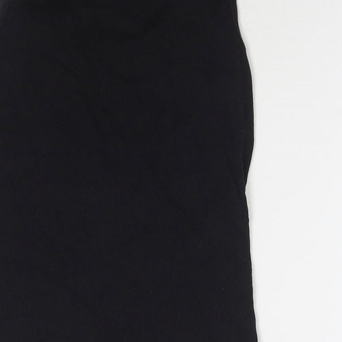 Provinciale Womens Black Cotton Basic Tank Size 12 Round Neck - Size 12-14