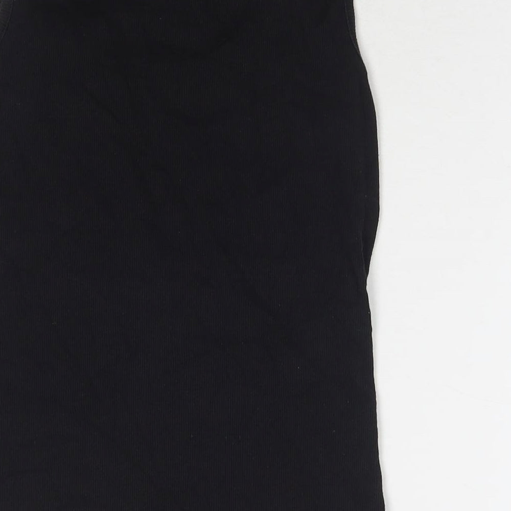 Provinciale Womens Black Cotton Basic Tank Size 12 Round Neck - Size 12-14
