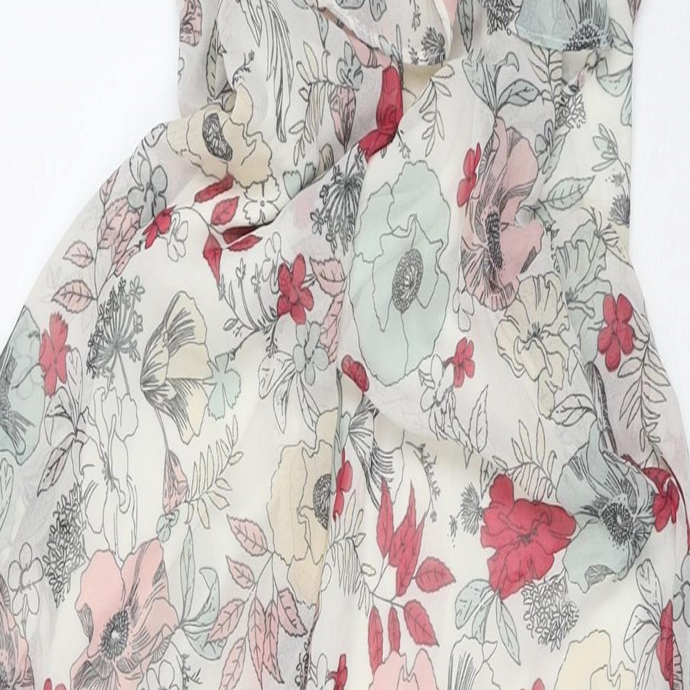Marks and Spencer Womens Multicoloured Floral Polyester Maxi Size 8 V-Neck Zip
