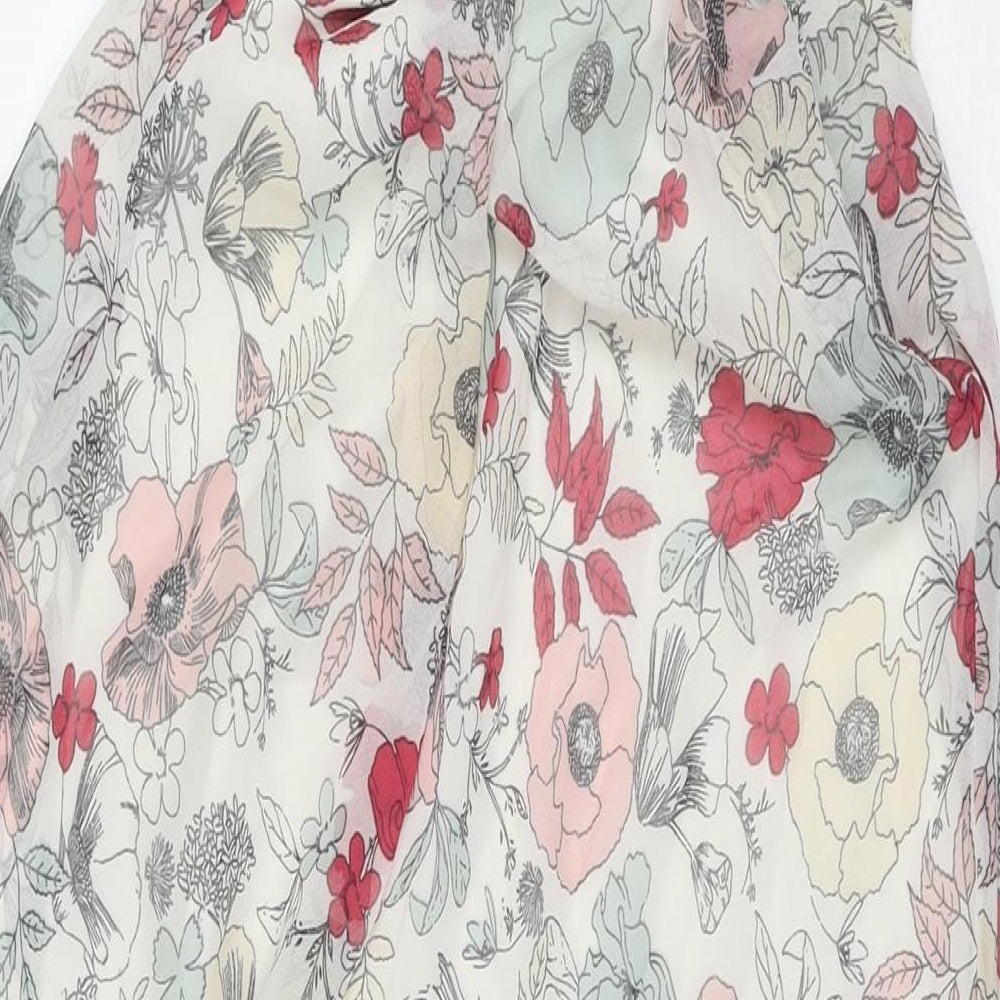 Marks and Spencer Womens Multicoloured Floral Polyester Maxi Size 8 V-Neck Zip