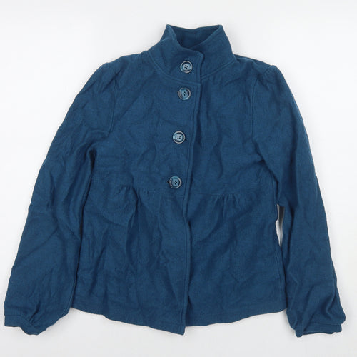 Debenhams Womens Blue Overcoat Coat Size 8 Button