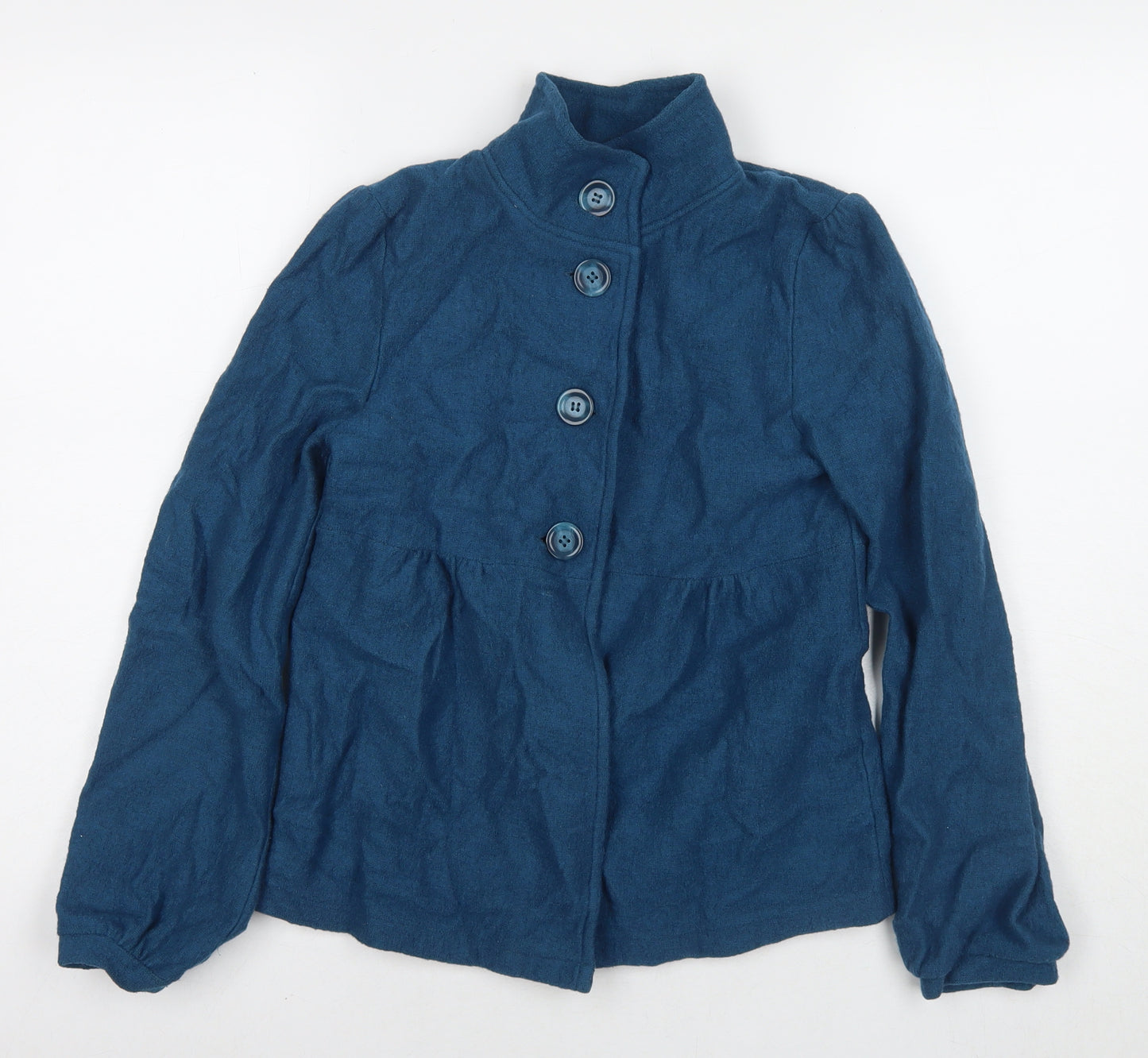 Debenhams Womens Blue Overcoat Coat Size 8 Button