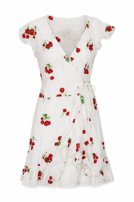Rails Womens White Viscose Wrap Dress Size XS V-Neck Tie