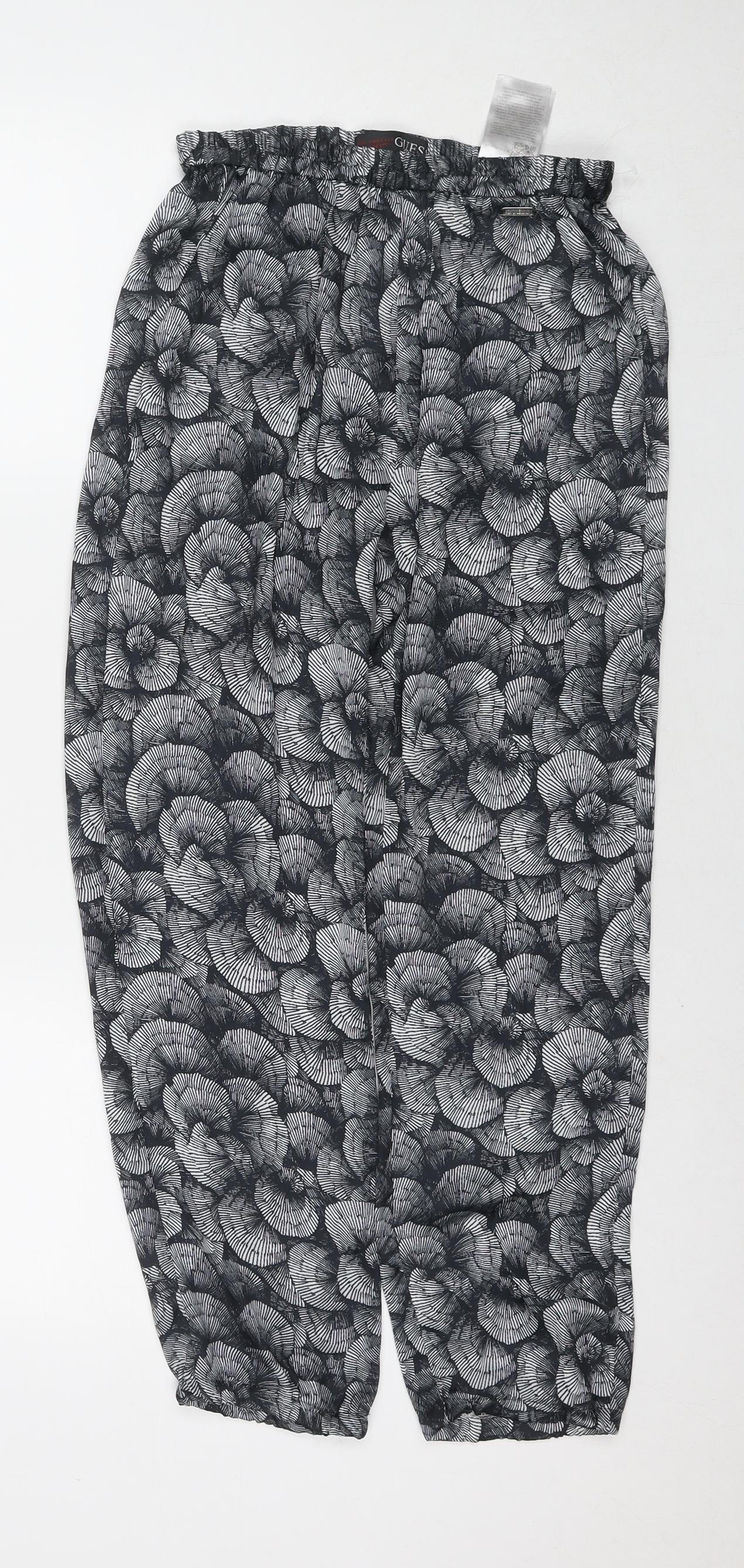 GUESS Womens Grey Polyester Trousers Size 4 L23 in Regular