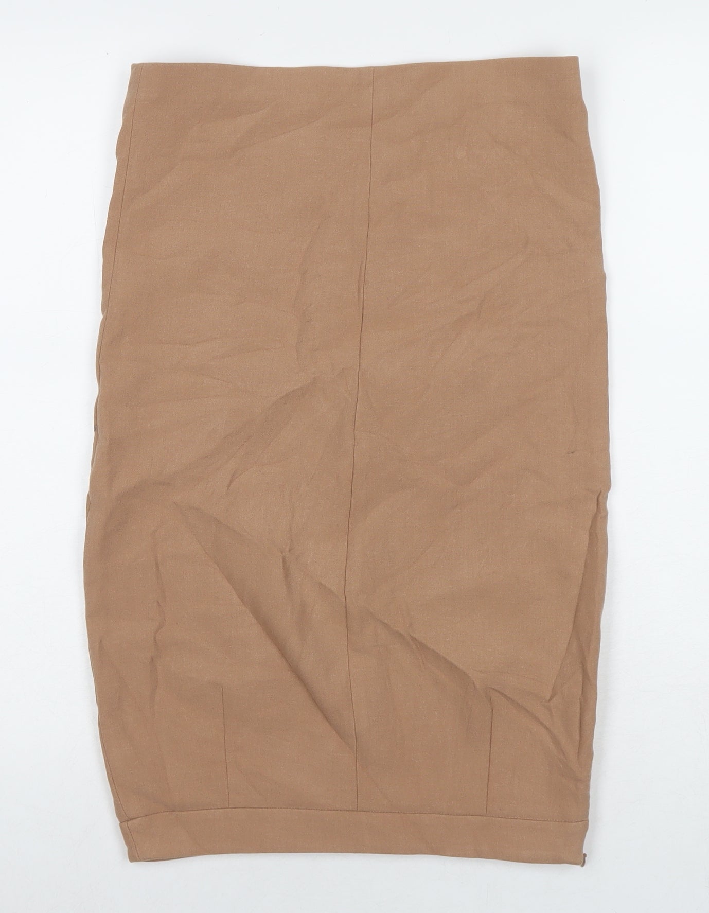 Zara Womens Brown Polyester Straight & Pencil Skirt Size XS Zip