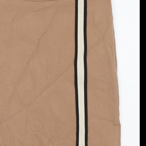 Zara Womens Brown Polyester Straight & Pencil Skirt Size XS Zip