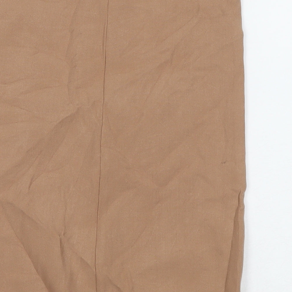 Zara Womens Brown Polyester Straight & Pencil Skirt Size XS Zip