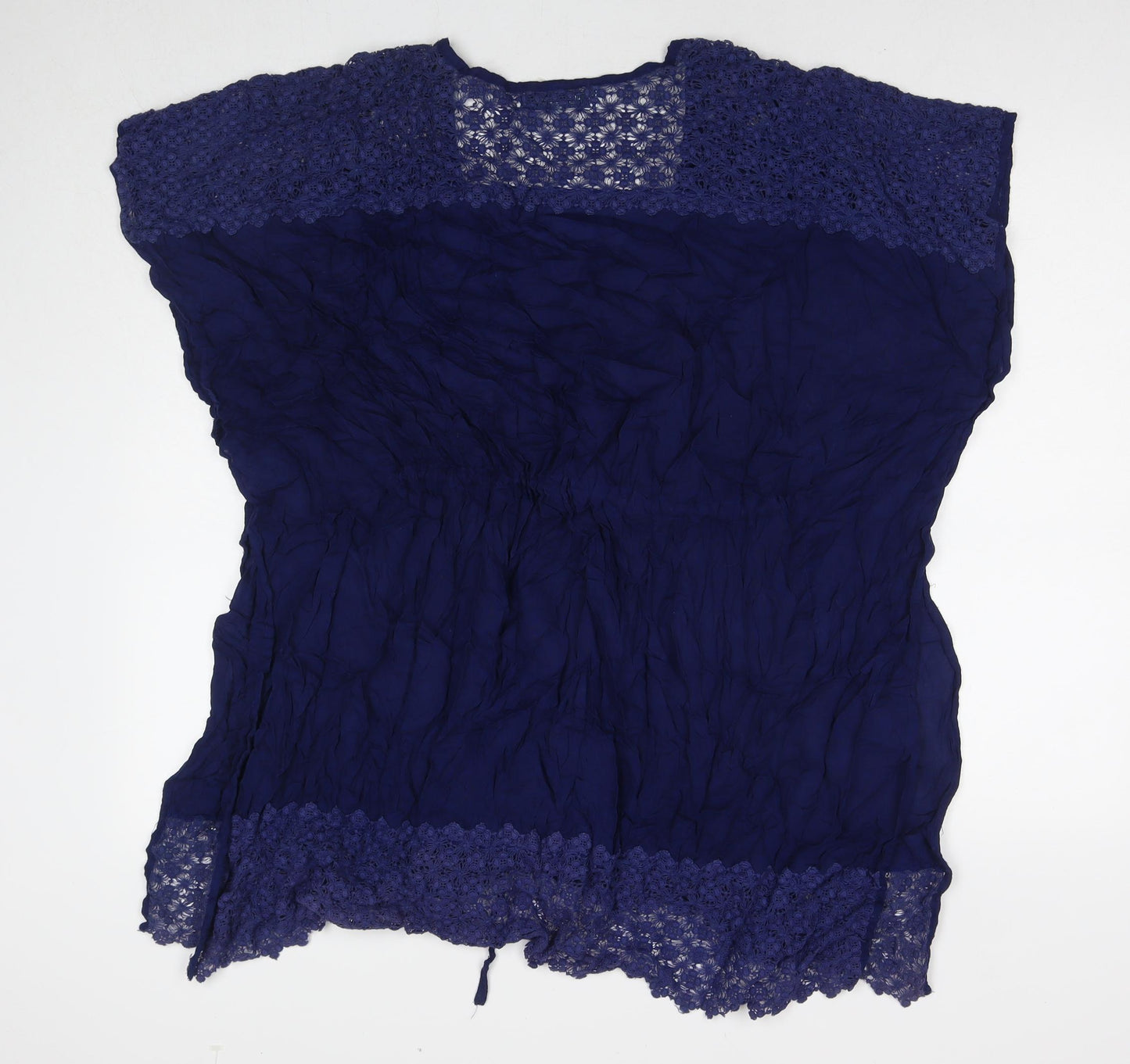 Dickins & Jones Womens Blue Viscose Tunic T-Shirt Size M Scoop Neck - Beach Cover-Up