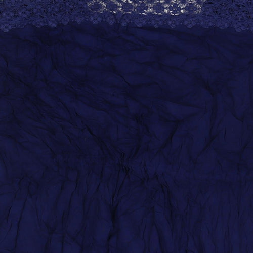 Dickins & Jones Womens Blue Viscose Tunic T-Shirt Size M Scoop Neck - Beach Cover-Up