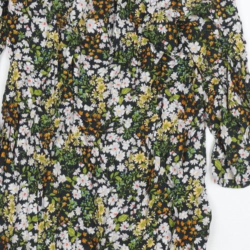 Dorothy Perkins Womens Multicoloured Floral Viscose Shirt Dress Size 10 Collared Button