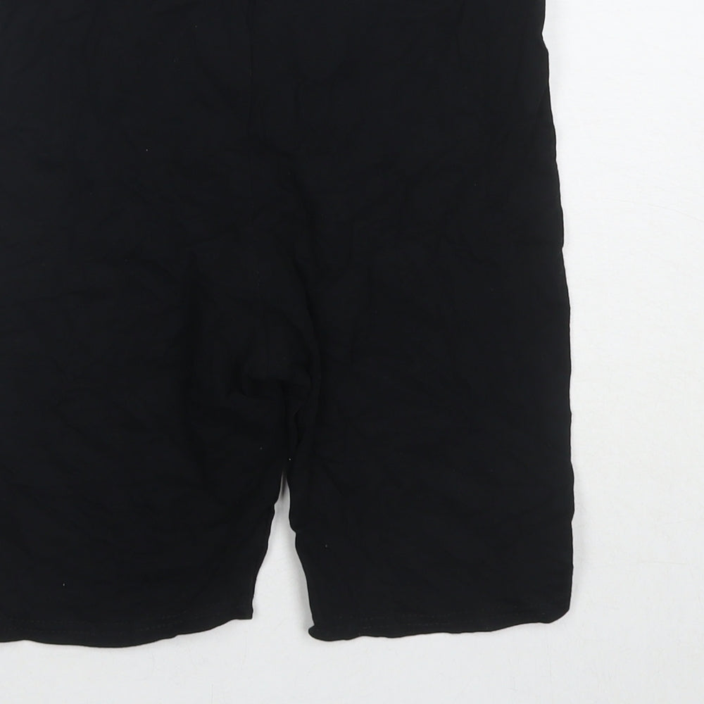 Lipsy Womens Black Cotton Compression Shorts Size 10 L7 in Regular Pull On