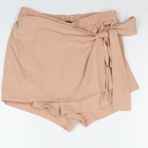 Missguided Womens Beige Polyester Hot Pants Shorts Size 10 L3 in Regular Pull On