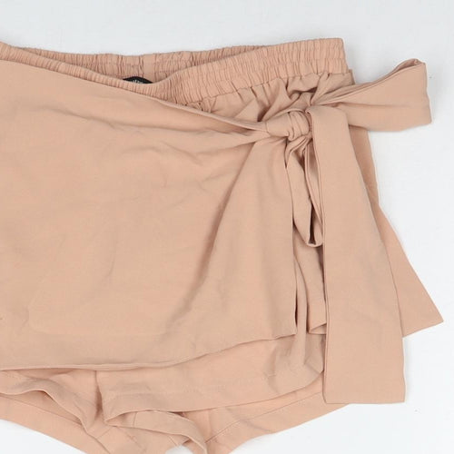 Missguided Womens Beige Polyester Hot Pants Shorts Size 10 L3 in Regular Pull On