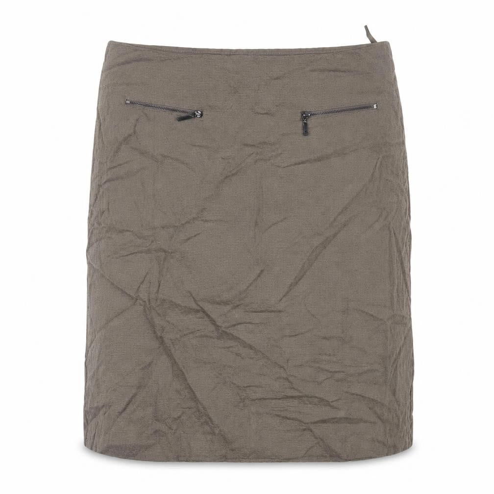 Marks and Spencer Womens Brown Cotton A-Line Skirt Size 10 Zip