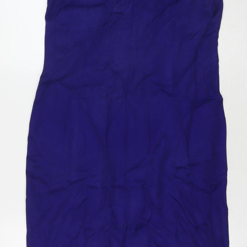 Precis Womens Blue Viscose A-Line Size 12 Round Neck Zip
