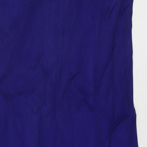 Precis Womens Blue Viscose A-Line Size 12 Round Neck Zip