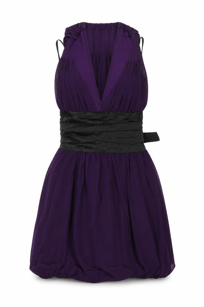 West One Womens Purple Polyester Mini Size 8 V-Neck Pullover